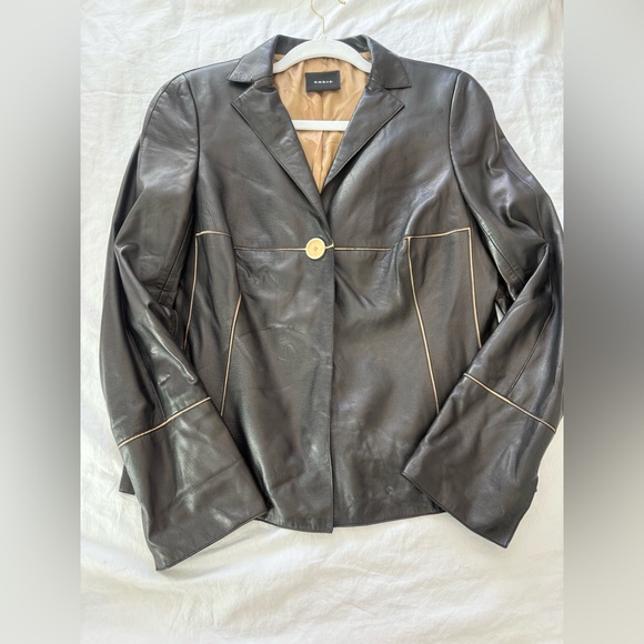 Akris Jackets & Blazers - AKRIS Leather Single Button Blazer EUC C000